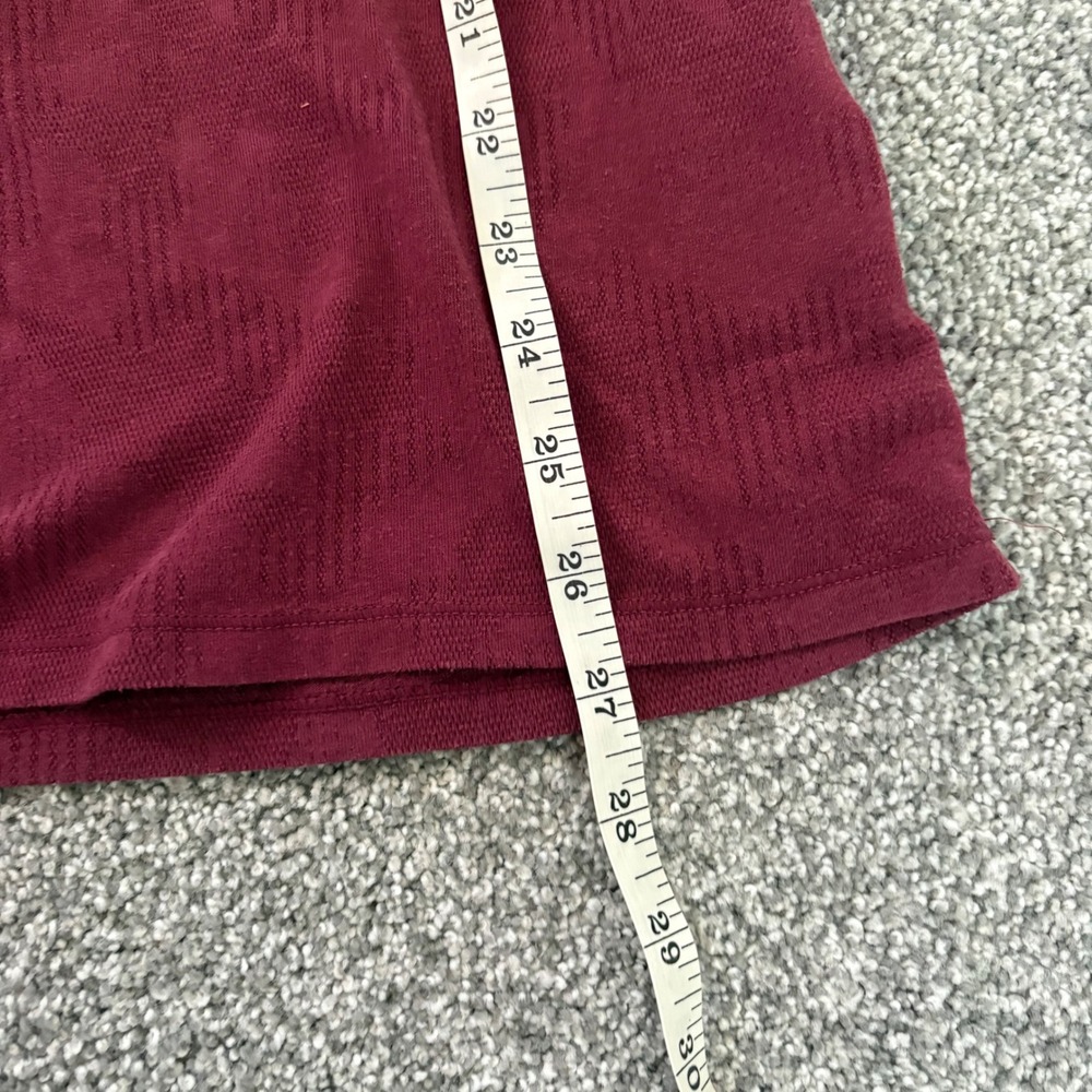 Saucony Mens Long Sleeve Running Shirt Burgundy Maroon Textured Jacquard Medium